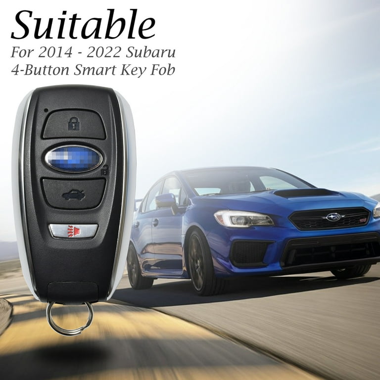 QBUC for Subaru Key Fob Cover with leather Keychain,fit Forester Blue