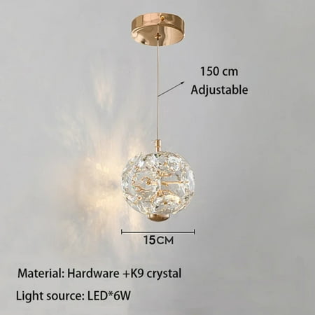 

CHNGSNG Exquisite Luxurious Bedside Chandelier with Modern Crystal Design and Elegant Detailed Wall Lamp for Noble Lighting Fixtures in Small Spaces like Bedroom Ceiling and Corridor