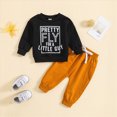 thumbnail image 2 of Infant Baby Boy Outfits 2Pcs Long Sleeve Pullover Sweatshirt Toddler Boys Pants Clothes Set 3 6 12 18 Months 2T 3T Toddler Boys Winter Clothes,3-6 Months,Black, 2 of 7