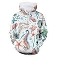 thumbnail image 2 of Little Boys Girls Kids Hooded Unisex Sweatshirt 3D Ocean Animals Printed Pullover Hoodie For Girls Boys With Pocket 3-4T, 2 of 3