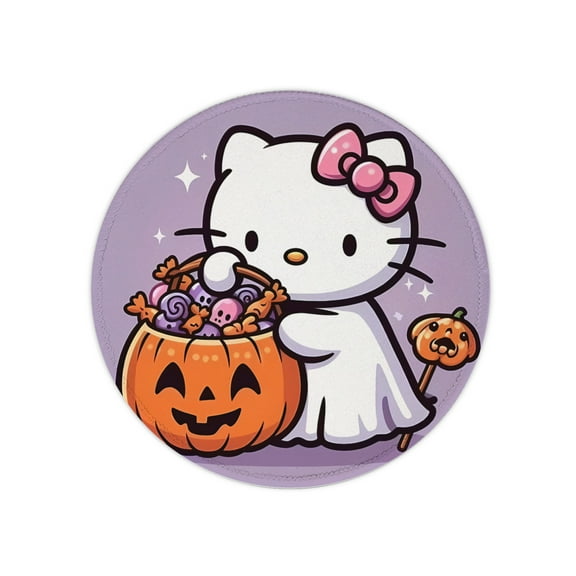 Hello Kitty Thanksgiving halloween Anime Mouse Pad, Gaming Mouse Pad Anti-Slip Rubber Base, Laptop Mouse Pad, Office Desktop Mouse Pad 8x8 Inch