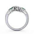 thumbnail image 3 of 0.80 Ct Wonderful Pear Cut Genuine Emerald Gemstone Diamond Eternity Band for Women 14K White Gold Size 9.5, 3 of 7