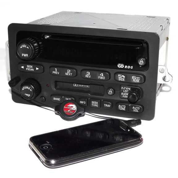 Restored UNLOCKED Chevy 2000-05 Car Radio - AM FM CD Cassette Player w Aux - 10318438 (Refurbished)