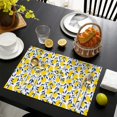 thumbnail image 4 of Yellow Lemon Fruit Leaves White Pattern Summer Placemats Table Placemats Set Of 4-Linen Kitchen Washable Placemats Table Mats 11.8"x17.7" Non-Slip Heat Resistant, 4 of 6