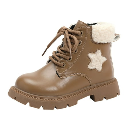 

Kureaily Girls Ankle Boots Low Block Heel Booties Little Kid Big Kids 8-9 Years