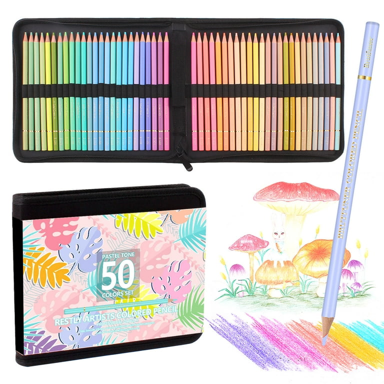 Gunsamg Colored Pencils Set, 50 Pieces, for Adults Coloring, Beginner Child  Drawing , Back to School Supplies and Holiday Gifts 