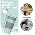 thumbnail image 2 of Copco Acadia Set of 2 Travel Mugs - 16oz Double Wall Insulated, Aqua/Gray, 2 of 7