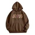 thumbnail image 3 of Women's Sweatshirts Hoodies Jesus Hoodies Graphic Letter Print Sweatshirt Oversized Pullover Hoodies Women Winter Tops Teen Clothing, 3 of 3