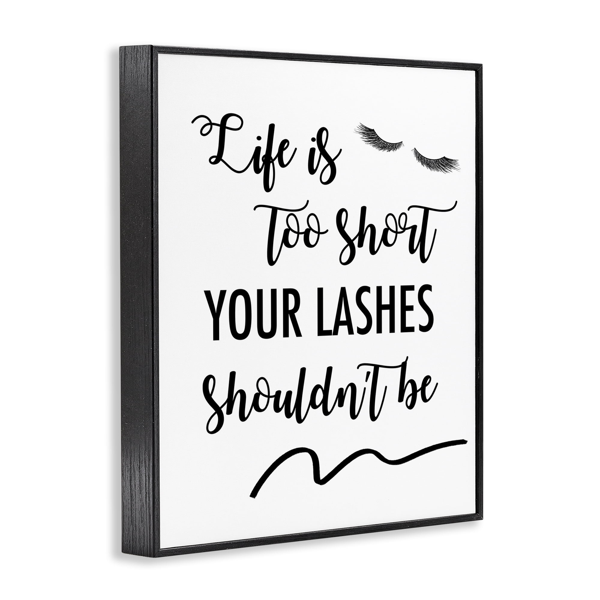 Stupell Industries Fun Lashes Phrase Beauty & Fashion Painting Black Framed Art Print Wall Art, 16 x 20