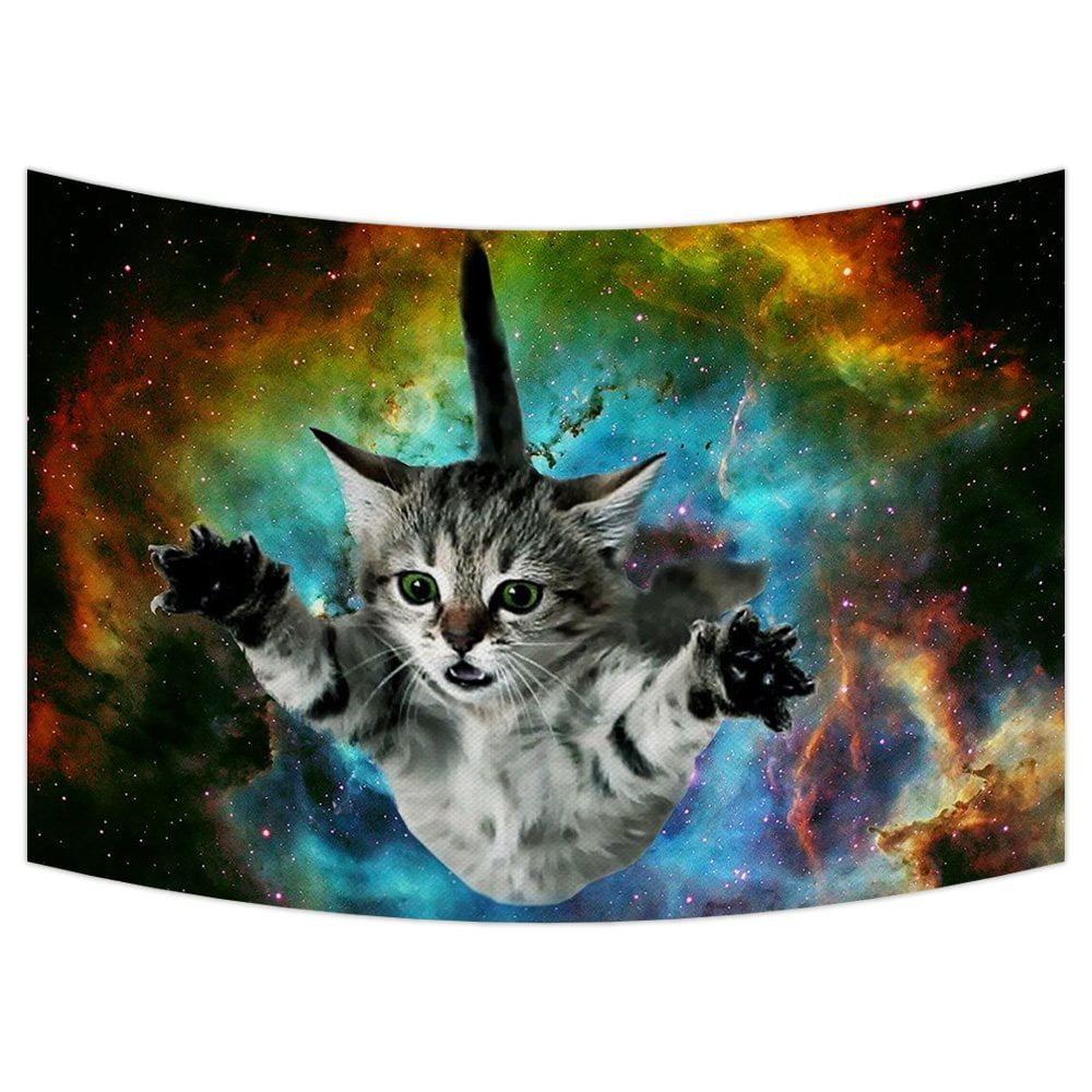 GCKG Space Cat Tapestry Wall Hanging,Wall Art, Dorm Decor,Wall ...