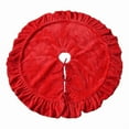 thumbnail image 2 of xihome Falda de rbol de Navidad de doble capa de forro polar con ribete de encaje para decoracin navideña, funda roja festiva para rbol para decoraciones del hogar tradicionales o modernas, 2 of 2