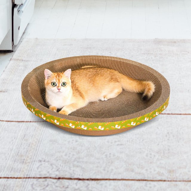 Rascador de cartón para gatos, cuenco para rascador de gatos, cojín para mascotas, sofá, muebles, alfombrilla de protección, camas de salón para casa, 45cmx45cmx9cm Yinane Almohadilla para rascar gatos