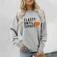 thumbnail image 4 of Classy Until Tipoff Jump Basketball Sweatshirt for Women Long Sleeve Crewneck Graphic Sweatshirts Pullover Tops, 4 of 5