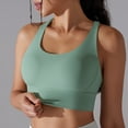 thumbnail image 5 of Women's Crop Tops Yoga Workout Sport Sleeveless Tops Quick Dry Slim Shaping Back Fitness Stretchy Tank Tops with Bra Green,S, 5 of 6