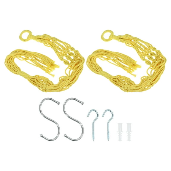 Uxcell Macrame Hanging Planter, 2 Pack 31" Plant Holders for Indoor Decor, Yellow