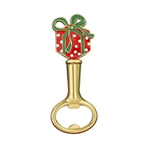 Elainilye Christmas Themed Gold Bottle Opener for Beer Creative Holiday Gift Parties and Celebrations