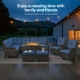 thumbnail image 6 of Gymojoy 2-Piece Patio Furniture Set with Fire Pit Table, All Weather Outdoor Sectional PE Rattan, Patio Conversation Sets with Cushions for Garden Lawn Balcony Porch Deck, 6 of 11