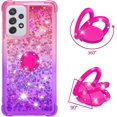 thumbnail image 2 of Clear Case for Samsung Galaxy A73 5G with Ring Kickstand, Girls Women Bling Gradient Quicksand Glitter Flowing Liquid Floating Case Cover for Samsung Galaxy A73 5G JB Pink Mauve, 2 of 14