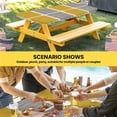 thumbnail image 6 of Yellow Table Cloths for 6 Foot Rectangle Tables, Modern Painting Farmhouse Striped Abstract Art Patio Waterproof Elastic Fitted Tablecloths, Washable Rectangular Table Cover for Camping, 6 of 8