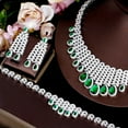 thumbnail image 6 of Green Cubic Zirconia Drop Women Necklace Bracelet Earrings Ring CZ Jewelry Set, 6 of 9