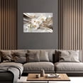 thumbnail image 4 of ZHONGYUTONG White Orchid Wall Art Abstract White Canvas Flower Pictures Wall Decor Modern Floral Painting for Bedroom Decor Framed (28.00" x 42.00"), 4 of 5