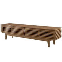 Contemporary Modern Urban Designer Living Room Lounge Club Lobby Media TV Stand Storage Set, Wood, Natural Walnut Brown