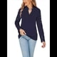 thumbnail image 3 of Blusa Elegante de Encaje con Cuello en V para Mujer, Larga, con Ojales, Estilo Floral para Fiestas. Azul Oscuro XXL, 3 of 7