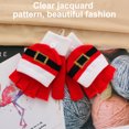 thumbnail image 4 of Guantes navideños con solapa de medio dedo, 2 uds., tejidos, dibujos animados de Navidad, dedos abiertos, guantes cálidos, 4 of 6