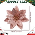 thumbnail image 3 of 1 Pcs Artificial Poinsettia Flower with Stems,Christmas Decor Glitter Poinsettia,5.12 Inch Artificial Christmas Flowers for Christmas Tree Decorations, Wreath, Garland, Front Door, Home Decor,Z-Pink, 3 of 4