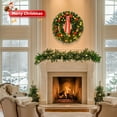 thumbnail image 6 of 24" Pre-Lit Artificial Christmas Wreath, 50 Warm Lights and 80 PVC Tips and 14 DIY Ornament, Christmas Collection, Battery Operated & Timer for Outdoor Home Window Wall Front Door, 6 of 8