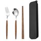 thumbnail image 1 of utensilios de viaje con estuche, y & Juego de utensilios portátiles ecológicos de 3 piezas, tenedor, cuchara y reutilizables, 1 of 5