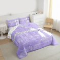 thumbnail image 3 of Manfei Initial Alphabet R 2pcs Bedding Comforter Set for Kids Teens,Purple Bling Glitter Twin Comforter Sets,Flower Bow-Tie Butterfly Breathable Bedding Set,Lightweight Room Decor,Reversible, 3 of 8