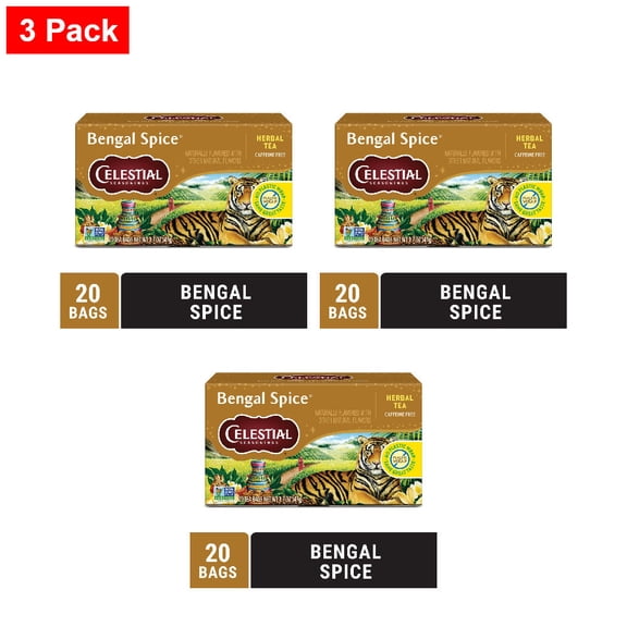 Celestial Seasonings Caffeine Free Bengal Spice Herbal Tea 20 ct - 3 Pack