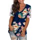 thumbnail image 1 of Gibobby Blusas De Manga Larga Para Mujer Las mujeres ahuecan hacia fuera la de impresión de manga corta con cuello en V camiseta blusa Tops（Azul marino， XXL), 1 of 4