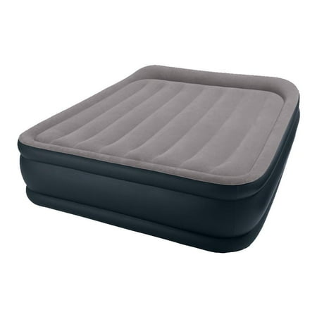 Intex Deluxe Raised Pillow Rest Air Mattress with Built-In ...