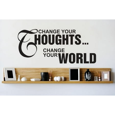 Do It Yourself Wall Decal Sticker Change Your Thoughts Change Your World Life Quote Stylish Decor Mural 12×18