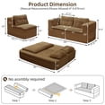 thumbnail image 2 of New Sectional Sleeper Sofa with Pull Out Couch Bed - Convertible Plush Corduroy Cloud Couch Comfy Modular Couches for Living Room Apartment, 2 of 9