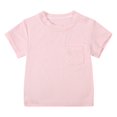 thumbnail image 3 of Cethrio T Shirts for Boys Girls, Pullover Cotton Short Sleeve Solid Color Summer Tees Pink Size 9-12 Months, 3 of 4