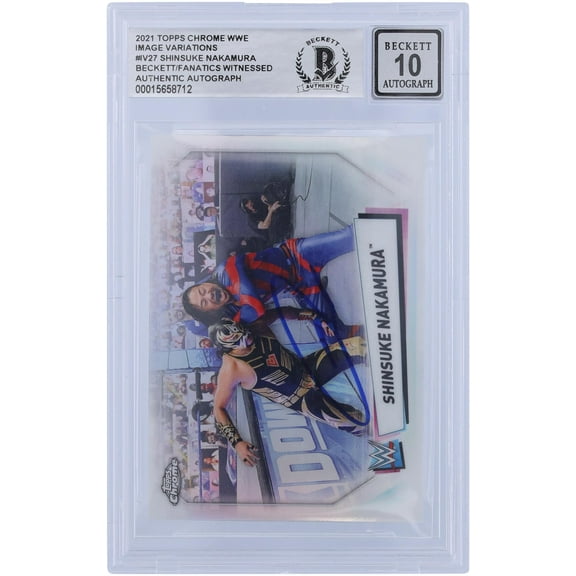 Shinsuke Nakamura WWE Autographed 2021 Topps Chrome Image Variations #IV-27 Beckett Fanatics Witnessed Authenticated 10 Card - Fanatics Authentic Certified