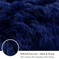 thumbnail image 5 of XeGe Faux Fur Comforter Cover Set 3 Pieces Furry Plush Duvet Cover, Luxury Ultra Soft Velvet Fuzzy Fluffy Bedding Set, Shaggy Duvet Cover with 2 Pillow Shams, Zipper Closure, King Size, Navy Blue, 5 of 7