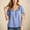 Blue, variant on Women's Summer Gingham Tops Casual Short Sleeve Tie Scoop Neck TShirts Fasion Peasant Button Down Blouse