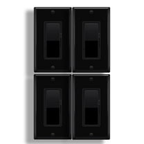 GreenCycle Black Dimmer Light Switch,4PK Single Pole/3 Way Dim Switch for Dimmable 150W LED CFL,600W Halogen and Incandescent,15A 120V,Neutral Wire Not Required,Residential/Commercial,ETL Listed