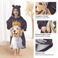 thumbnail image 3 of FORMRS Wearable Blanket Hoodie with Sleeves for Kids Cozy Flannel Sweatshirt, Yellow Halloween Dog, 3 of 7