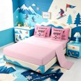 thumbnail image 3 of Erosebridal White Hockey Stick 7 Pieces Full Size Bedding Sets,Modern Ice Skater Full Size Bed in a Bag,Pink Reversible, 3 of 7