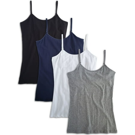 

Kalon Women s 4-Pack Shelf Bra Camisole Cotton Spandex (X-Small Basics)