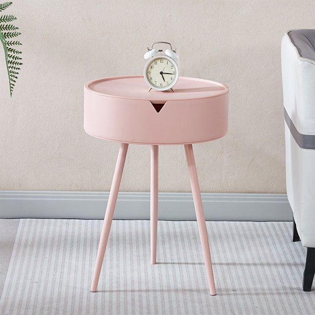 pstuiky Mesa auxiliar con estante de almacenamiento, mesa de centro, mesita de noche para dormitorio, sala de estar, escritorio de estudio. Requiere ensamblaje.