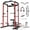 Power Cage- Red, variant on Mikolo Multi-Functional Squat Rack with LAT Pulldown System Exercise Power Cages, Metal Red