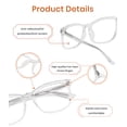 thumbnail image 4 of Cyxus Blue Light Glasses Anti Eyestrain Computer  Gaming Glasses Classic Square Clear Lens Eyeglasses Frame for Women and Men（Crystal）, 4 of 8
