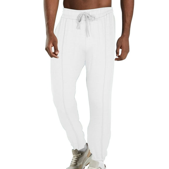 Mlzmgr Mens Pants Elastic Waist Sweatpants Comfy Summer Athletic Casual Workout Trousers Solid Color