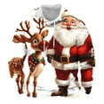 thumbnail image 1 of Sudadera con capucha para hombre, estilo moderno, con estampado de Papá Noel, manga larga, con bolsillo, estilo deportivo, de poliéster, 1 of 5
